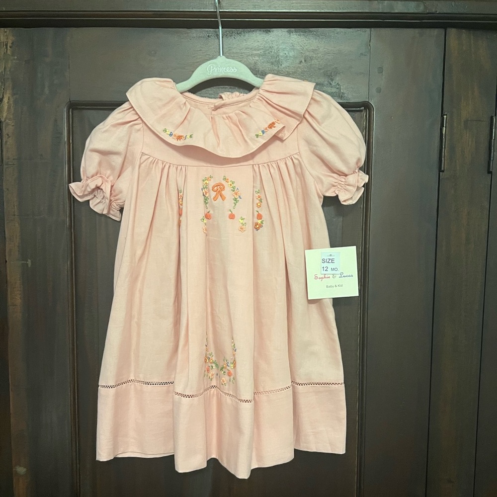 Sophie & Lucas embroidered smocked dress